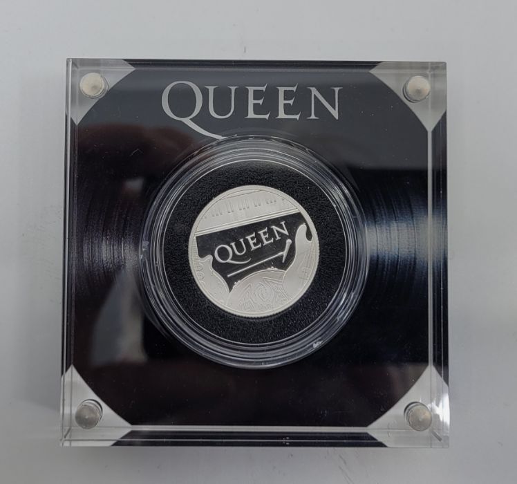 Three Elizabeth II 2020 UK Music Legends Series 1 pound (1/2oz.) silver proof coins: "Queen", rev. - Image 3 of 5