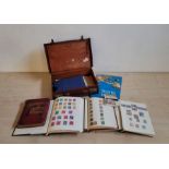A collection of stamp albums containing GB and world stamps, to include; 8 x 2d blues, 3 x 1d