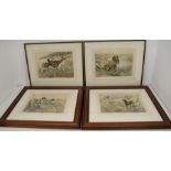 A collection of four signed limited edition prints by Henry Wilkinson of hunting dogs, and game