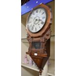 Late 19th Century Victorian mahogany wall clock