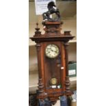 Early 20th century mahogany 8-day German wall clock