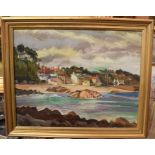 A group of frames comprising: an oil on board of a Cornish cove by Francis Cook, 30 x 38cm, signed