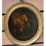 An early 19th Century oil on tin Continental painting