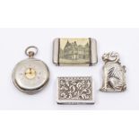 A collection of early 20th Century silver plated vesta cases to include: novelty example cast in the