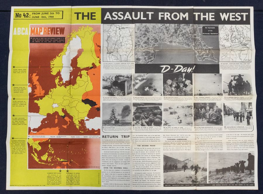 A further series of 5 scarce WW2 era ‘ABCA’ map review posters by Fosh & Cross. Dating from April - Image 4 of 5