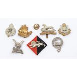 A selection of British/Colonial cap badges including a good die stamped brass British - American