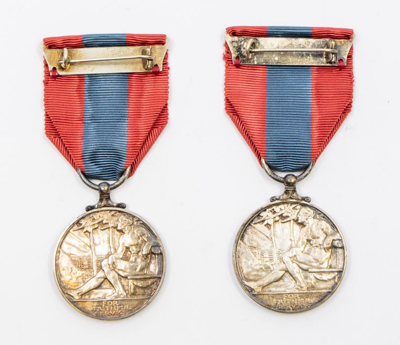 2 cased Imperial Service Medals, to include: a George VI example awarded to William Charles - Image 3 of 3