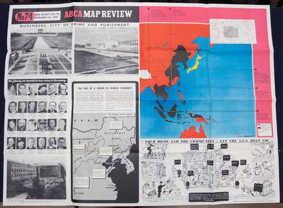 A further series of 5 WW2 era ‘ABCA’ map review posters by Fosh & Cross. Dating from July 1945 - Image 5 of 5