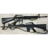Two full size M16 Reproduction/Blank Firing Rifles, one has been converted to fire blank .22cal