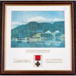 A modern Victoria Cross interest framed and glazed print featuring a facsimile image of a 19th