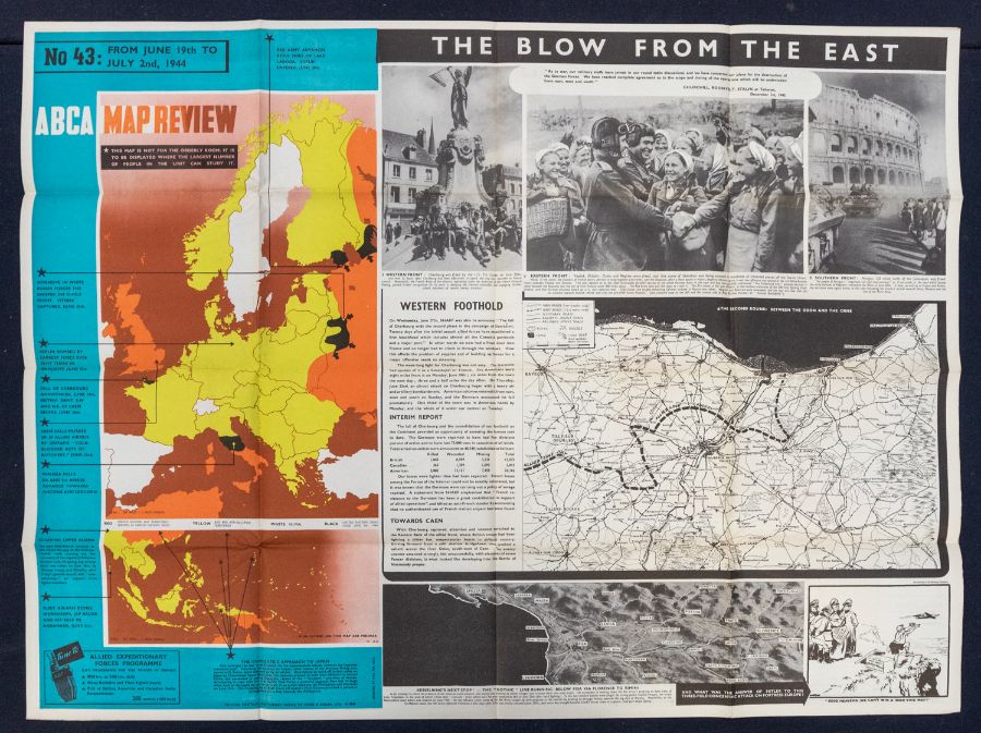 A further series of 5 scarce WW2 era ‘ABCA’ map review posters by Fosh & Cross. Dating from April - Image 5 of 5