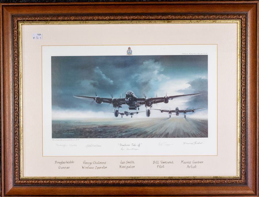 A good pair of limited edition framed and glazed colour prints, Dambuster Lancaster Bombers by - Image 3 of 3