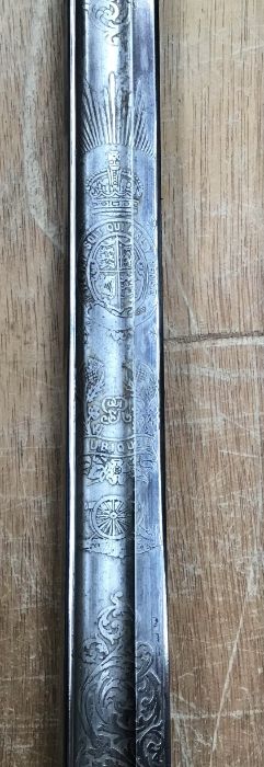 WW1 period Henry Wilkinson of Pall Mall London, Artillery Officers Sword, Good acid etched blade, - Image 7 of 11