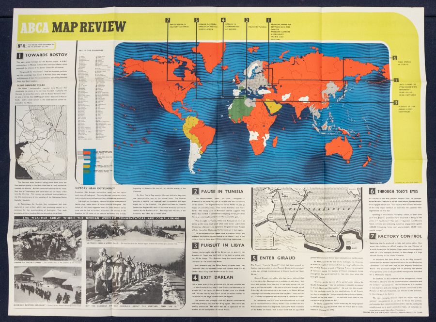 A scarce set of 5 WW2 era ‘ABCA’ (Army Bureau Of Current Affairs) educational map review posters. - Image 4 of 5