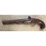 Plain English 18th early 19th Century flintlock trade livery or holster pistol in military style,