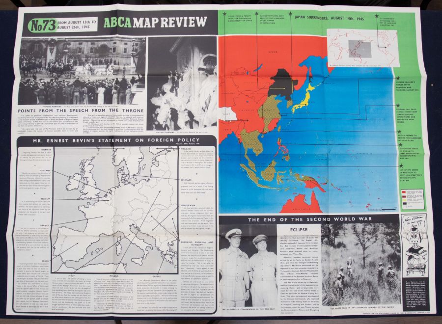 A further series of 5 WW2 era ‘ABCA’ map review posters by Fosh & Cross. Dating from July 1945 - Image 4 of 5