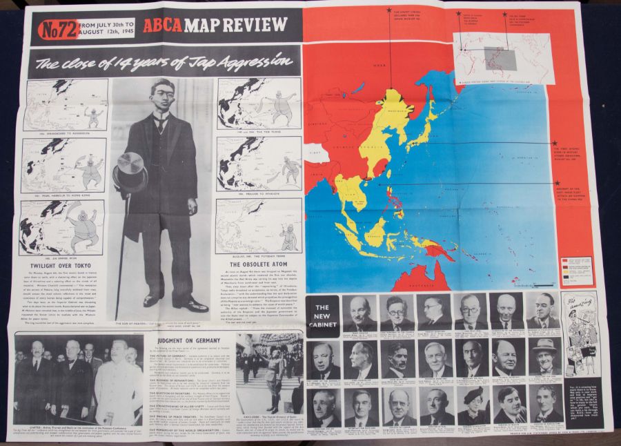 A further series of 5 WW2 era ‘ABCA’ map review posters by Fosh & Cross. Dating from July 1945 - Image 3 of 5