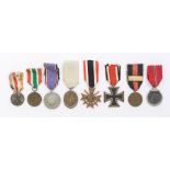 A selection of WWII era German medals, to include: a 2nd class Iron Cross (marked 65 for Klein &