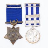 An Egypt Medal 1882-89 - fitted with a Suakin 1884 clasp, and additionally an El-Teb clasp which