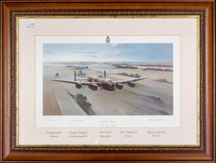 A good pair of limited edition framed and glazed colour prints, Dambuster Lancaster Bombers by - Image 2 of 3