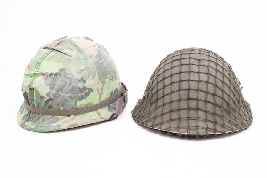 A British P-1944 pattern Turtle helmet, 1970's dates to the liner, complete with chin strap and