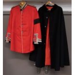 A post 1902 English Lord Lieutenants tunic. Manufactured in scarlet wool with dark blue facings,