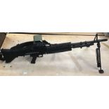 Quality Full size Reproduction Air-Soft M-60 Machine Gun with motorised feed in ammunition pouch.