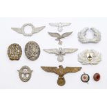 A selection of WWII and later German car insignia and badges, to include: a General Assault