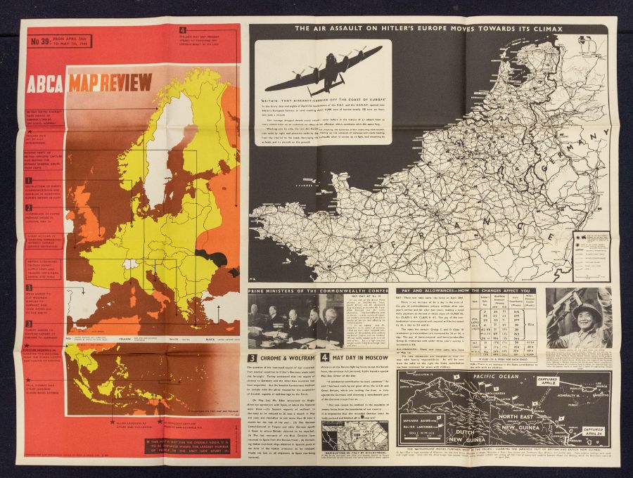 A further series of 5 scarce WW2 era ‘ABCA’ map review posters by Fosh & Cross. Dating from April - Image 2 of 5