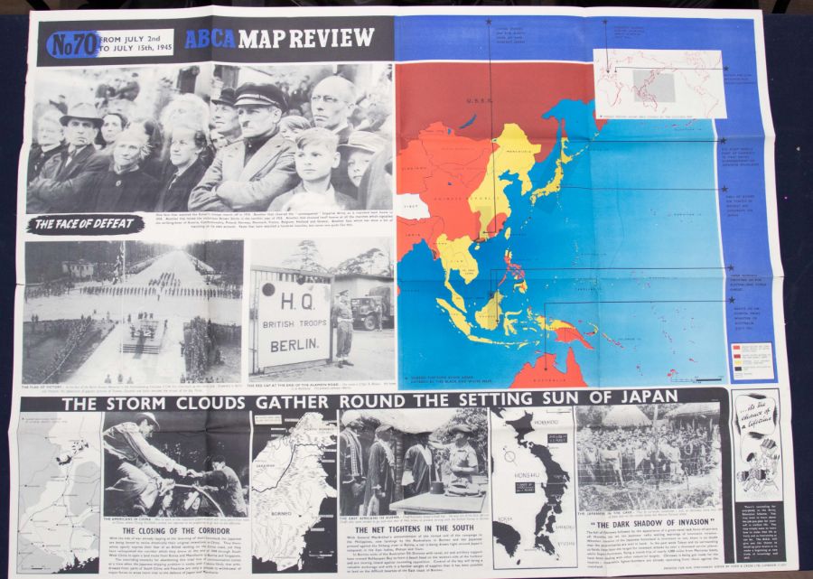 A further series of 5 WW2 era ‘ABCA’ map review posters by Fosh & Cross. Dating from July 1945