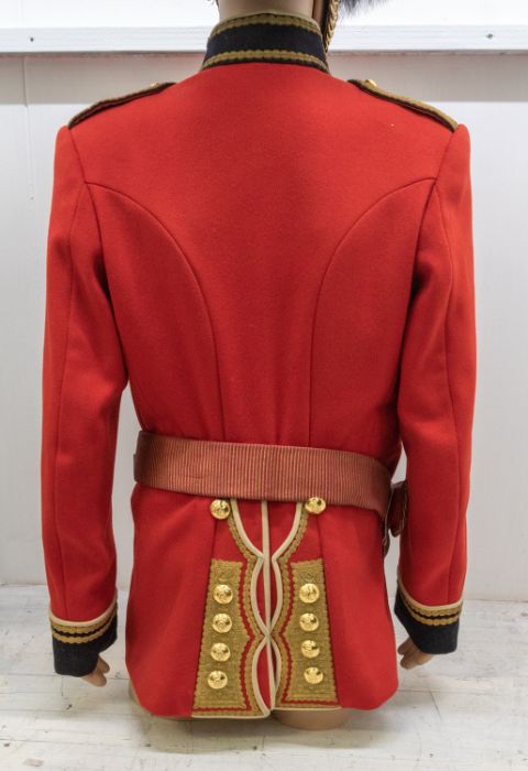 British Army scarlet wool tunic for an officer of the Irish Guards with bullion detailed cuffs, - Image 2 of 2