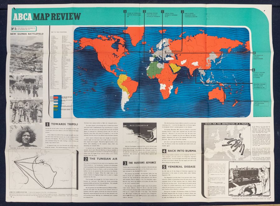 A scarce set of 5 WW2 era ‘ABCA’ (Army Bureau Of Current Affairs) educational map review posters. - Image 3 of 5