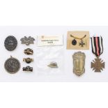 A selection of WWI and related German medals and badges, to include: a black grade Wound Badge (