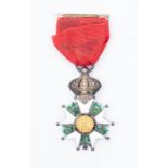 A French Legion d’honneur Officers Cross. Silver cross with vitreous enamel decoration, plus a