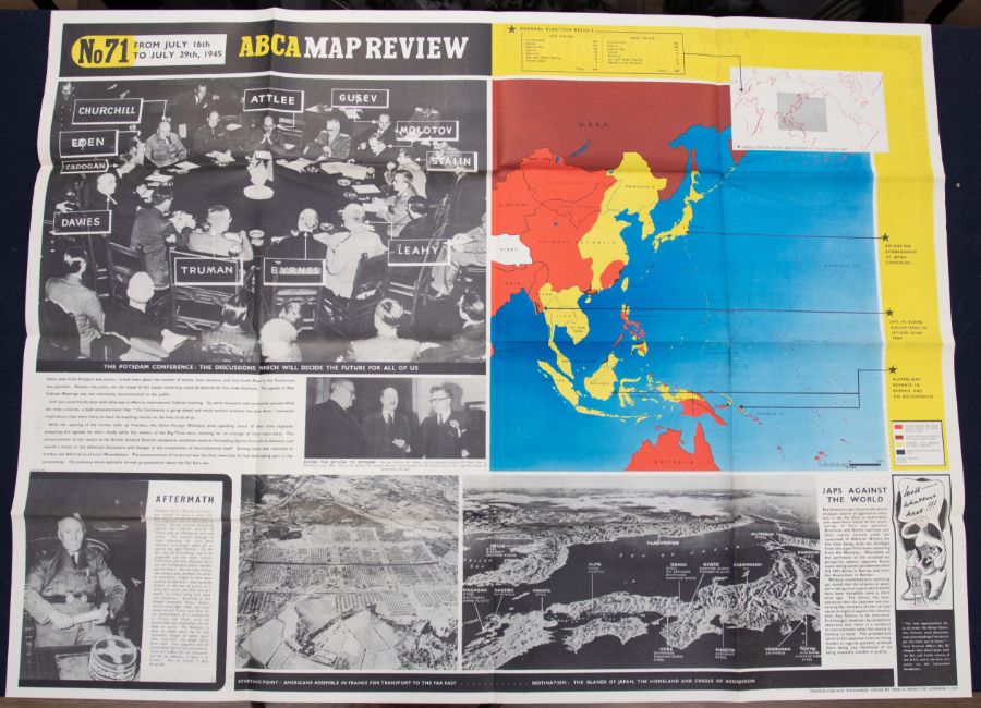 A further series of 5 WW2 era ‘ABCA’ map review posters by Fosh & Cross. Dating from July 1945 - Image 2 of 5