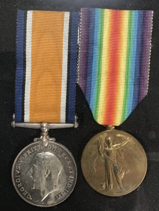 British medal groups in a frame, WW1 medals belonging to two brothers:- 76528 GNR J Gallagher of the - Image 3 of 5