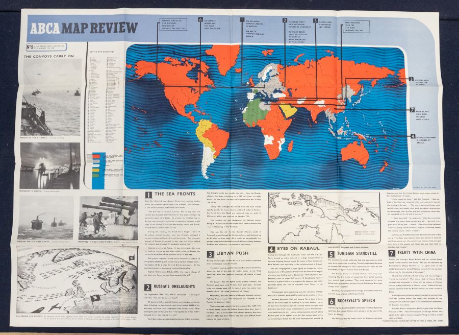 A scarce set of 5 WW2 era ‘ABCA’ (Army Bureau Of Current Affairs) educational map review posters. - Image 5 of 5