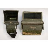 A British tank/armoured car periscope, olive green painted finish, with metal MOD record plate