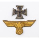 WWII 1939 Iron Cross first class, three part construction with Coke bottle pin to reverse, (non