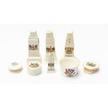 A collection of WWI era crested china pieces, to include: 4 cenotaph models (3 large, 1 small); 2
