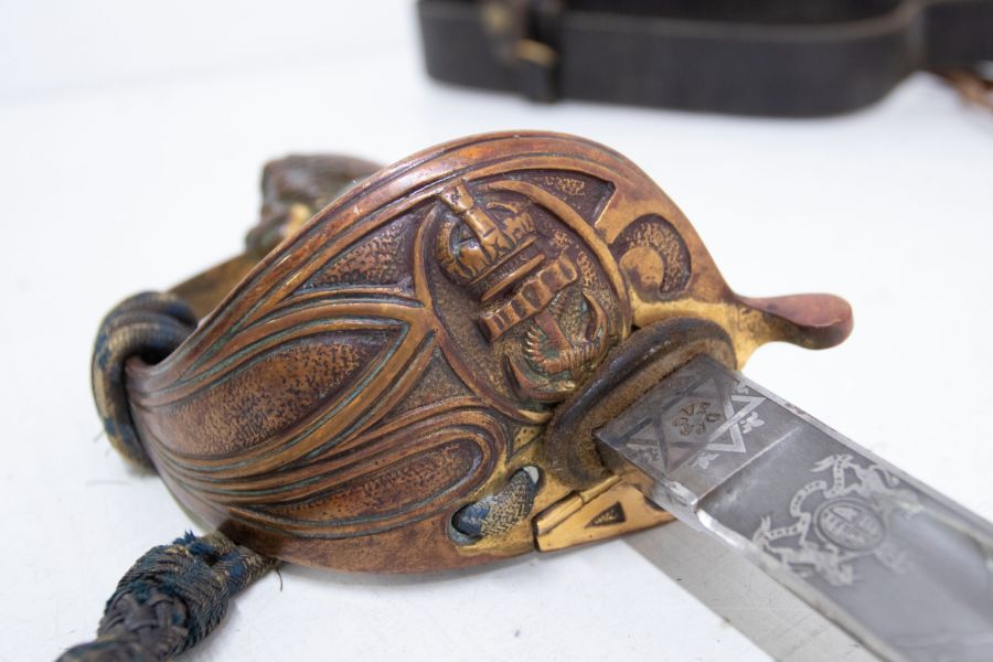 An 1827 pattern Royal Navy officers sword, named to a Victoria Cross winner, Rear Admiral, Claude - Image 4 of 7