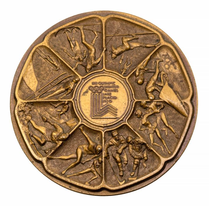 Olympics: An official commemorative, 1980 XIII Winter Olympic Games, Lake Placid, bronze - Image 4 of 6