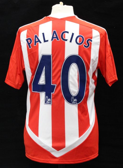 Stoke City: A Stoke City home football shirt, match worn in the game between Stoke City and