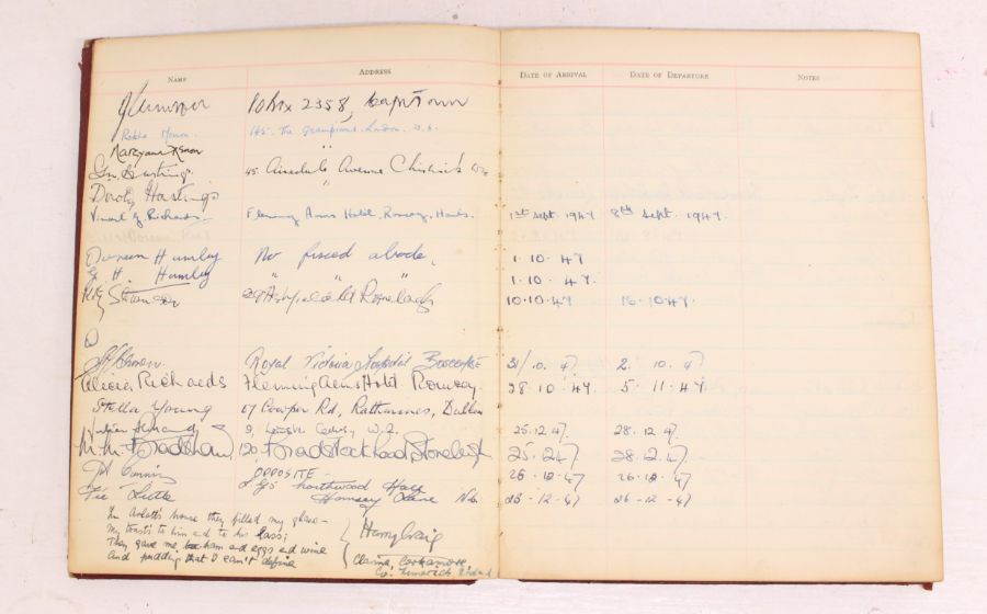 Cricket: A leather bound Visitors Book in which John Arlott asked people who visited his home to - Image 3 of 5