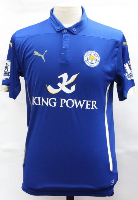 Leicester City: A Leicester City home football shirt, match worn from the game between Leicester - Image 2 of 3