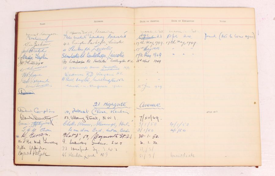 Cricket: A leather bound Visitors Book in which John Arlott asked people who visited his home to - Image 4 of 5