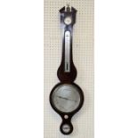 Sordelli, London, an early 19th century mahogany cased four function wheel  barometer. 98cm