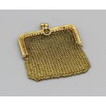 A French made, yellow metal chain purse, weight approximately 23.6gm, test in range for 18ct gold on