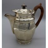 Edwardian sterling silver hot milk jug , approximate weight 243gm, London 1902. Please note dent