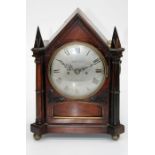 William Gibbs, Haverfordwest, an early 19th century rosewood bracket clock, the Gothic Revival